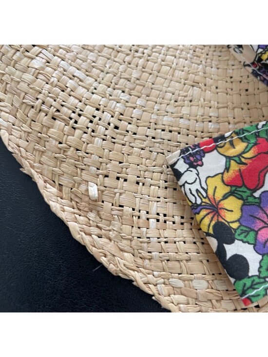 Disney Womens Vintage 90s Tropical Sun Hat Size OS Straw Mickey Floral Resort main image 6